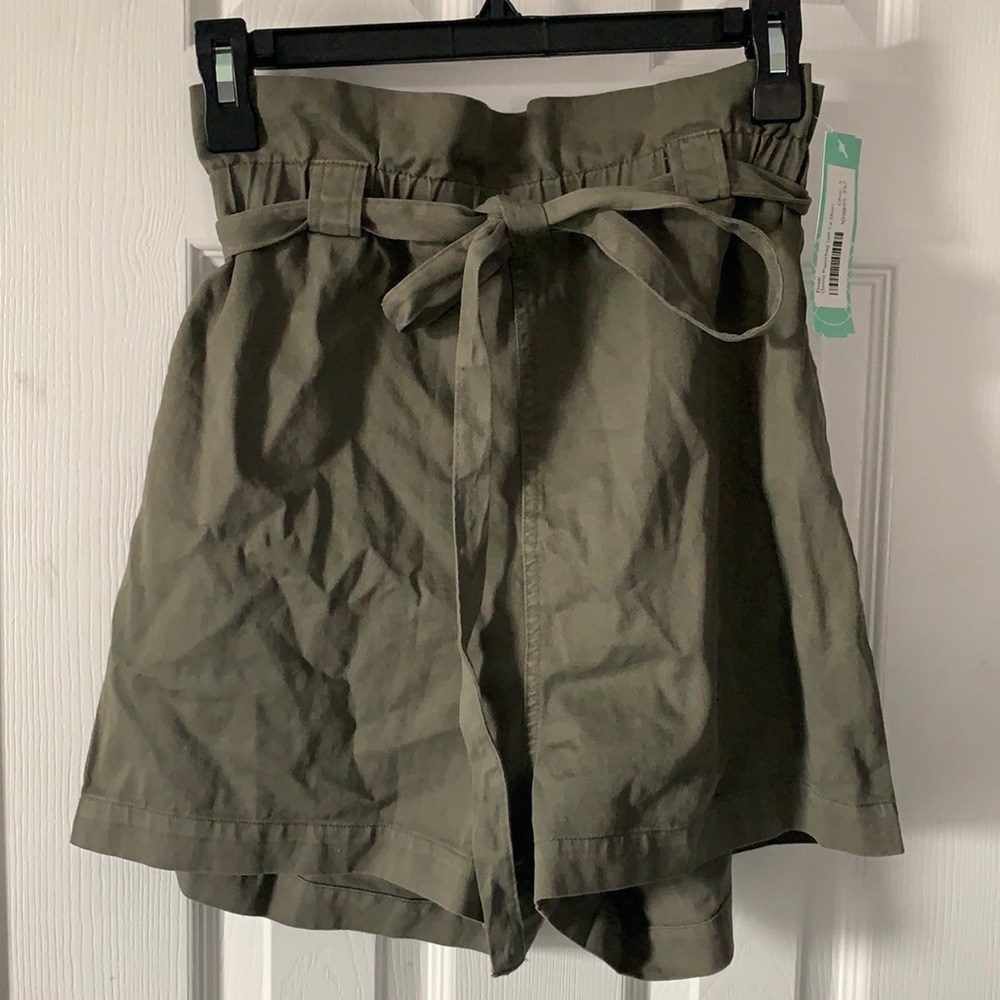 Danna Paperbag Self Tie Short Olive